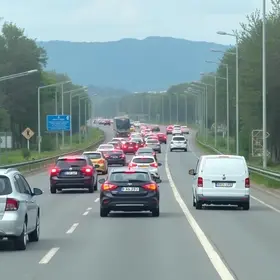 congestionamento na Via Dutra