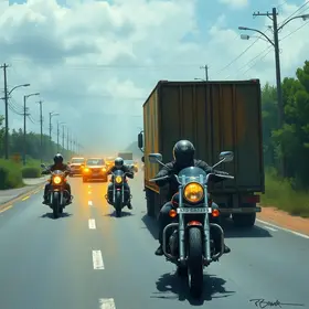 carreta com 47 motos roubada